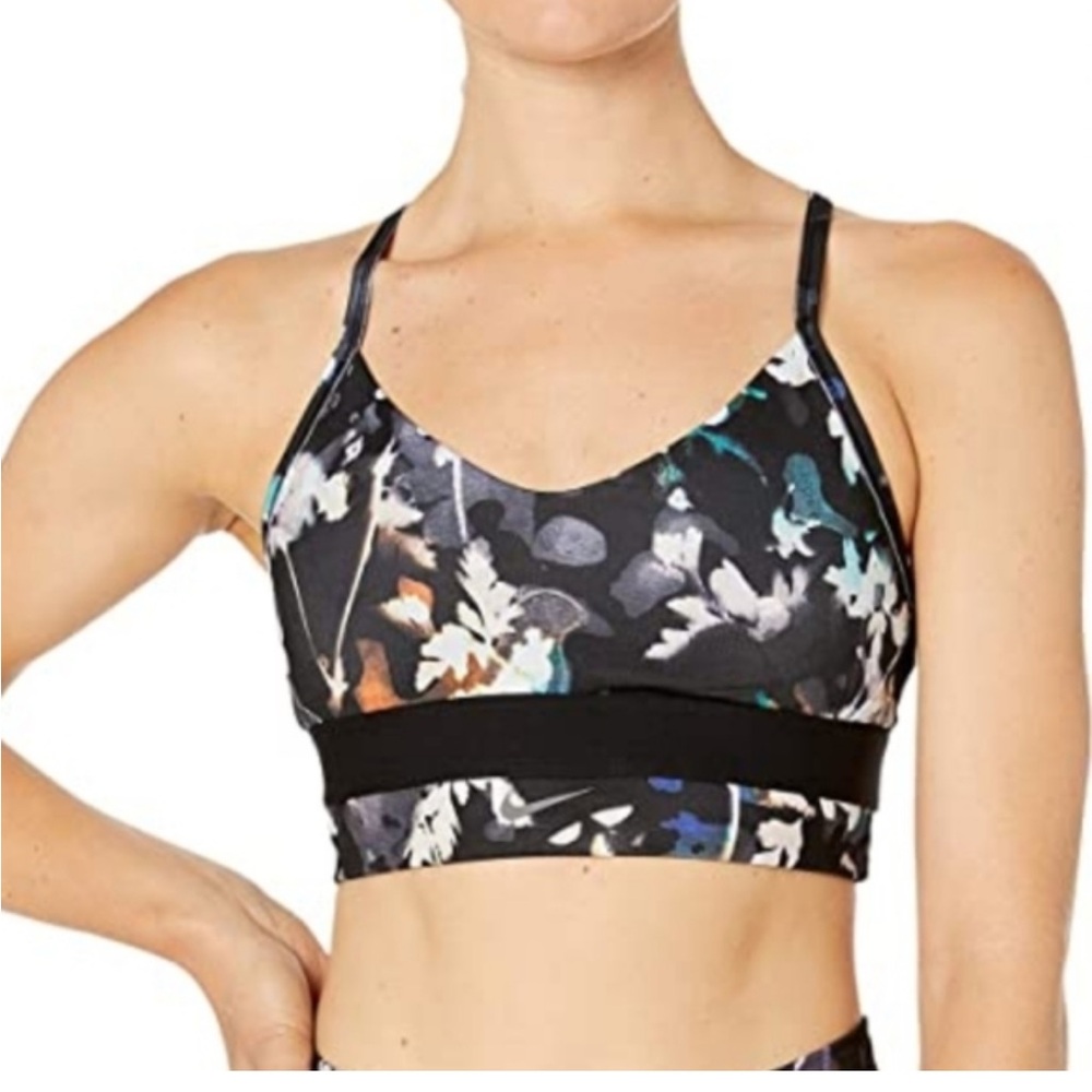 Nike Indy Light Support Padded Floral Sports yoga workout Bra size Small - Picture 1 of 5